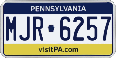 PA license plate MJR6257