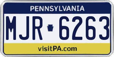 PA license plate MJR6263