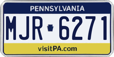 PA license plate MJR6271