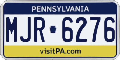 PA license plate MJR6276