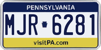 PA license plate MJR6281