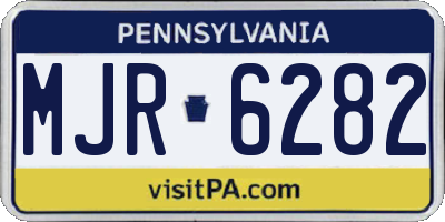 PA license plate MJR6282