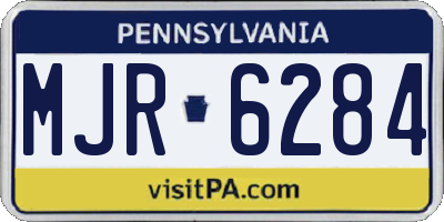 PA license plate MJR6284