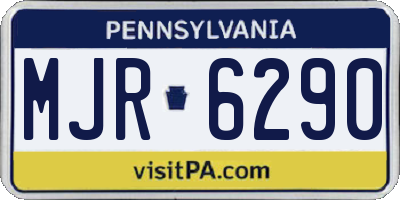 PA license plate MJR6290