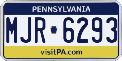 PA license plate MJR6293