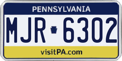 PA license plate MJR6302