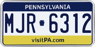 PA license plate MJR6312