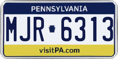 PA license plate MJR6313