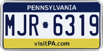 PA license plate MJR6319