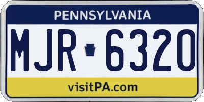 PA license plate MJR6320