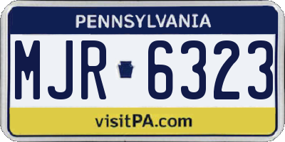 PA license plate MJR6323