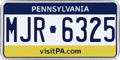 PA license plate MJR6325