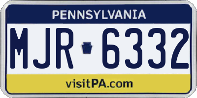 PA license plate MJR6332