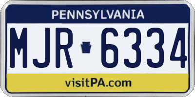 PA license plate MJR6334