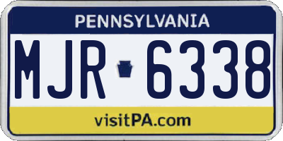PA license plate MJR6338
