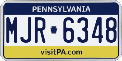 PA license plate MJR6348