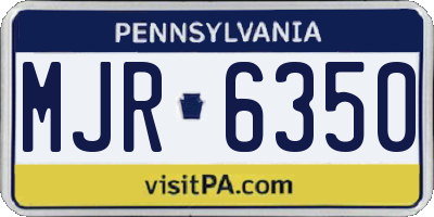 PA license plate MJR6350