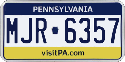 PA license plate MJR6357