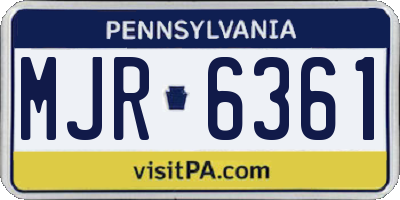 PA license plate MJR6361