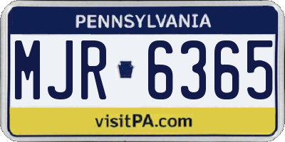 PA license plate MJR6365