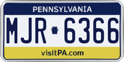 PA license plate MJR6366