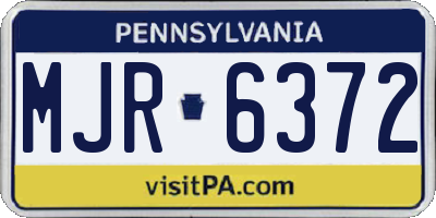 PA license plate MJR6372