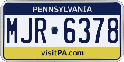 PA license plate MJR6378