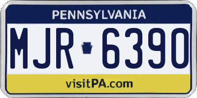 PA license plate MJR6390