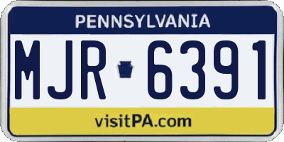 PA license plate MJR6391