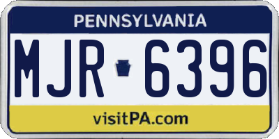 PA license plate MJR6396