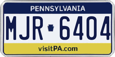 PA license plate MJR6404