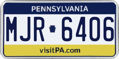 PA license plate MJR6406