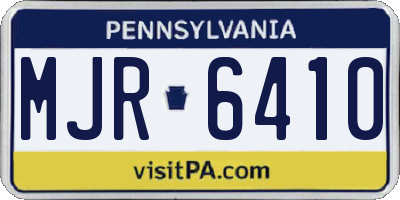 PA license plate MJR6410