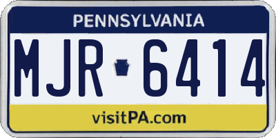 PA license plate MJR6414