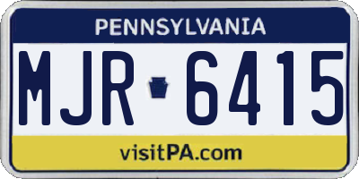 PA license plate MJR6415