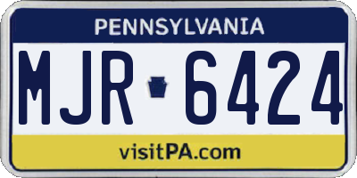 PA license plate MJR6424