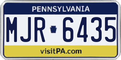 PA license plate MJR6435