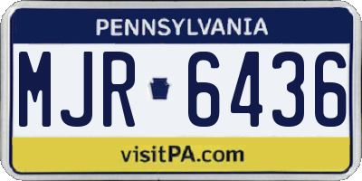 PA license plate MJR6436