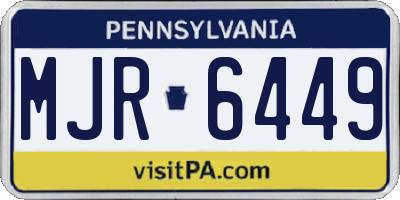 PA license plate MJR6449