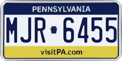 PA license plate MJR6455