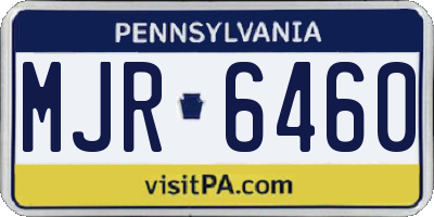 PA license plate MJR6460