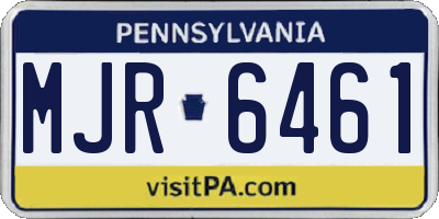 PA license plate MJR6461