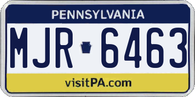 PA license plate MJR6463