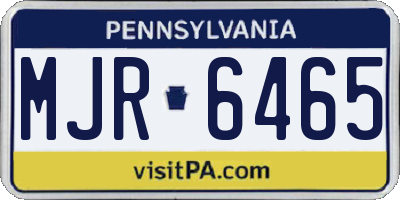 PA license plate MJR6465