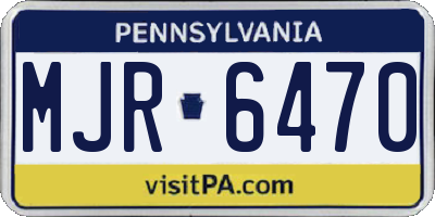 PA license plate MJR6470