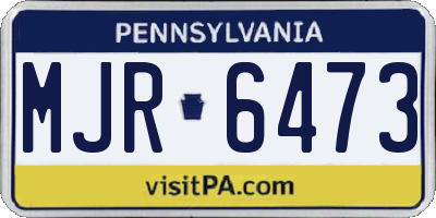 PA license plate MJR6473