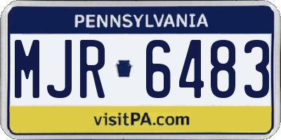 PA license plate MJR6483