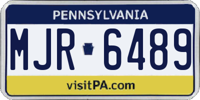 PA license plate MJR6489