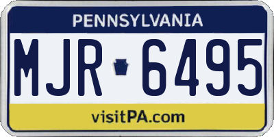 PA license plate MJR6495