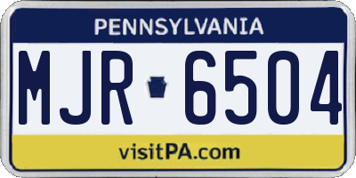 PA license plate MJR6504